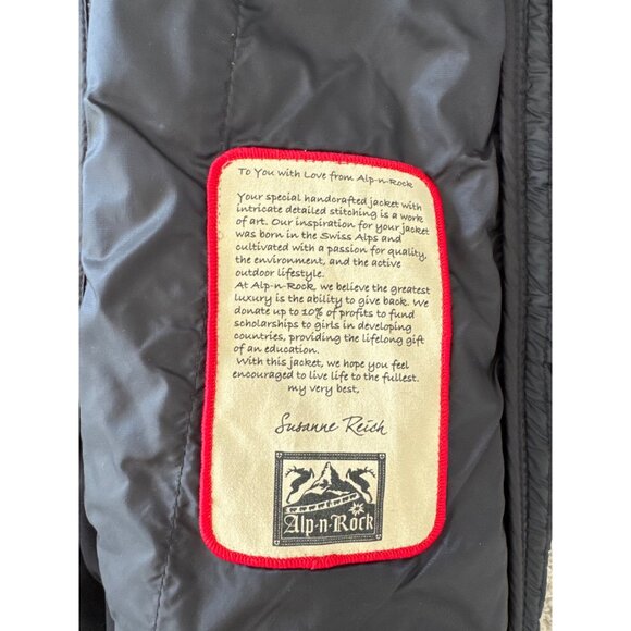 Alp N Rock Womens Hooded Quilted Puffer Coat With Striped Hood - Black M… - Picture 10 of 12